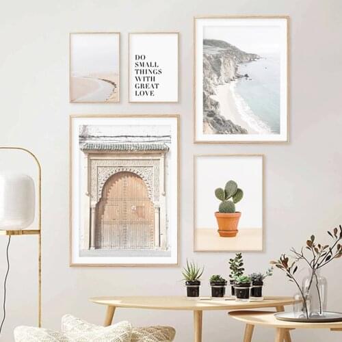 Trendy Beige Mint Pastel Gallery Canvas Painting Photo Wall Art Poster and Print Pictures Living Room Home Interior Decoration