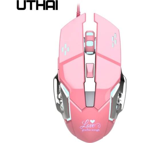 UTHAI DB24. The new pink gaming mouse 3200dpi office mouse optical mouse, ergonomic mouse, suitable for notebook computers