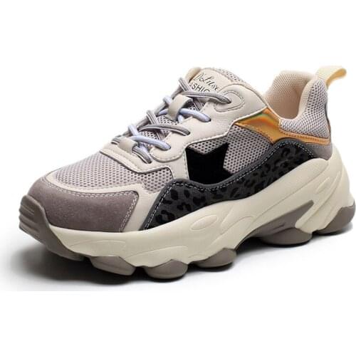 Womens Chunky Sneakers 2019 Fashion Platform Shoes Lace Up Mixed Colors Vulcanize Shoes Womens Female Trainers Shoes R2-12