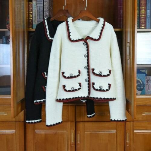 2021 Spring Autumn Womens High quality 90%Wool knitted coat Hot fashion elegant cashmere cardigans top C729