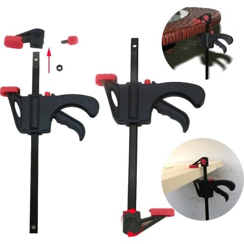 1pc 4 inch Quick Ratchet Release Speed Squeeze Wood Working Work Bar F Clamp Clip Kit Spreader Gadget Tools DIY Hand Tool#50