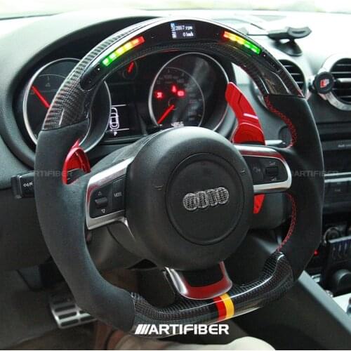 100% Real Carbon Fiber LED Steering Wheel for Audi TT，TTRS，R8