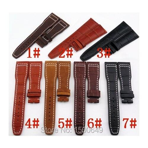 22mm leather watch Strap 1 piece watchband with 1 steel buckle stainless steel buckle (6 colors straps for you to choose)