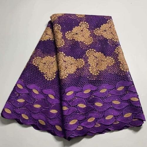 African Lace Fabric With Stones Nigerian Guipure Cord Lace Fabric 2021 High Quality Lace Water Soluble Laces For Wedding 5yards