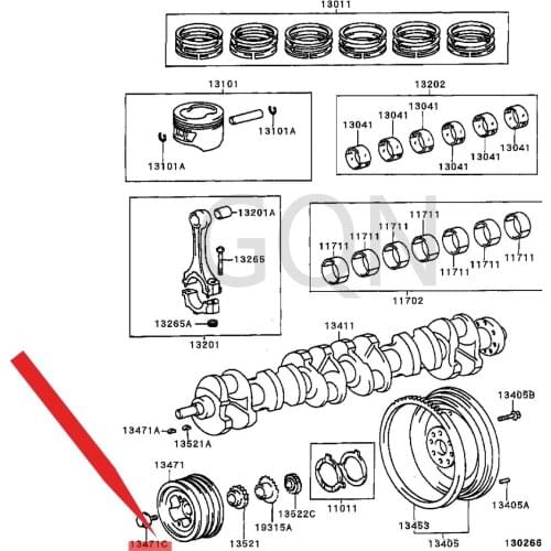 Bolt (for crankshaft pulley assembly) 1997-Toy ota CEN TUR YLA NDC RUI SER Crankshaft pulley screw self-tapping screw