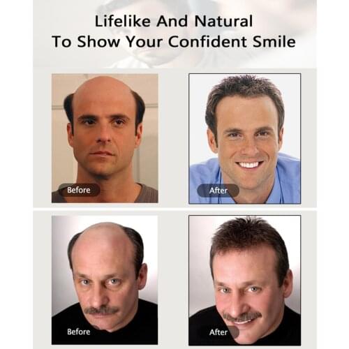 BYMC Natural Hairline 0.08-0.1 mm Polyskin Thin Skin Toupee 6" Free Style European Human Hair System 130% Straight Hair Unit Man