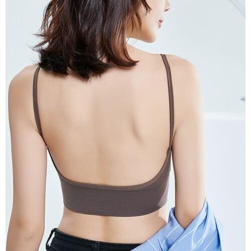 Women Seamless Bras Sexy Backless Sports Bra Running Push Up Bralette Padded Vest Elastic Brassiere Fitness Gym Underwear Tops