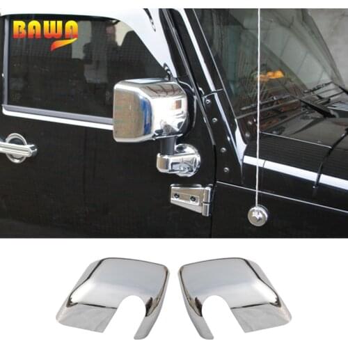 BAWA Mirror Covers for Jeep Wrangler JK 2007+ Rearview Mirror Caps Decoration Accessories for Jeep Wrangler JK 2007-2017
