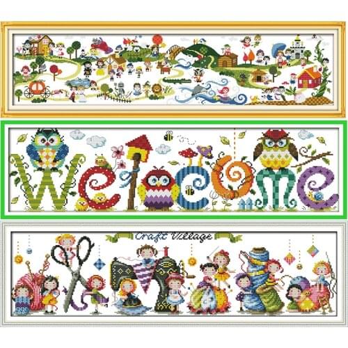 Childrens playground cross stitch kits 11CT14CT cartoon printed pattern handmade craft DMC counted sewing needlework embroidery