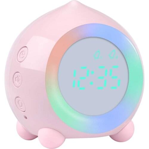 Kids Child Alarm Clock Sleep Training Clock Colorful Night Light Proking Childrens Alarm Clock Digital Sunrise Simulator