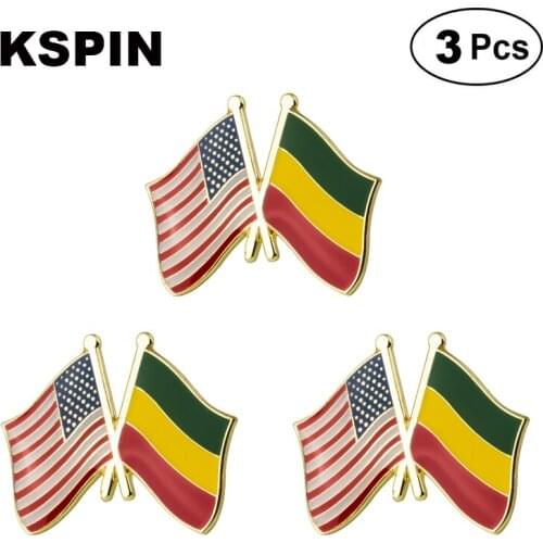 U.S.A Ethiopia Frendship Lapel Pin Brooches Pins Flag badge Brooch Badges