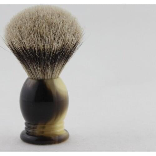 FS-#PUP20-FH22, Higher Pure badger Shaving Brush with Faux Horn Handle, Knot size 20mm+FREE STAND+FREE SHIPPING