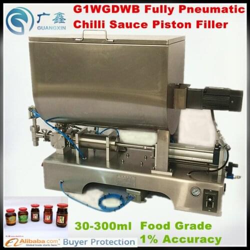 G1WGD500 Fully Pneumatic Semi-automatic Paste and Liquid filling machine,Chilli Sauce Piston Paste Filling Machine (15-150ml)