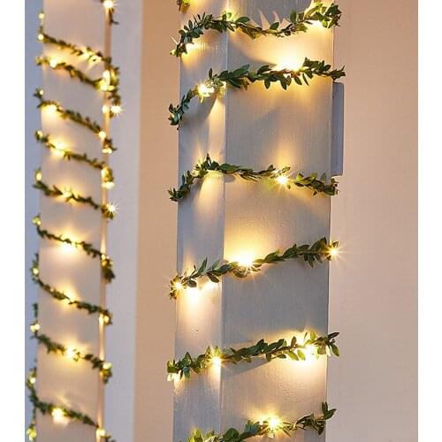 20/50/100 Leaf Garland Lamp LED Solar Light String Lights For Holiday Christmas Party Waterproof Fairy Lights Garden Garland