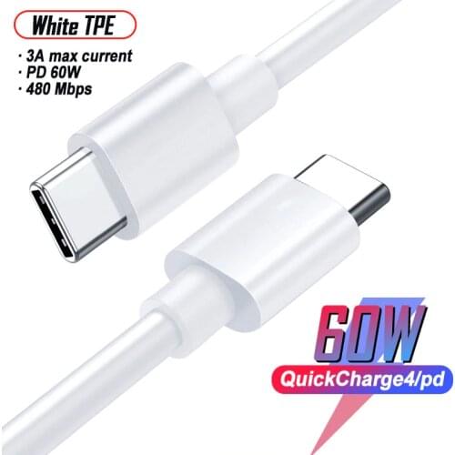 Usb PD Type C Cable Usb-C To Usb-C Cable Super Fast Charging QC4.0+ for Samsung Galaxy A80 Note10 + Macbook Realme X Q 5 Pro