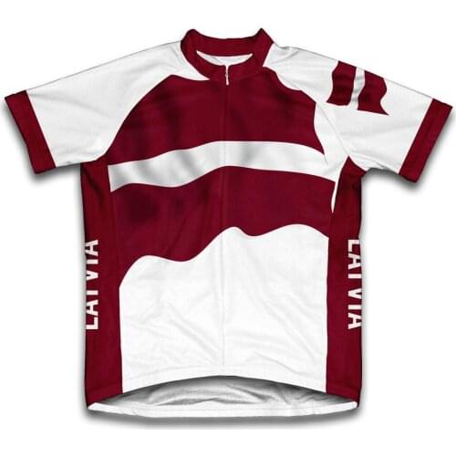Classic retro Latvia mens full zipper bicycle short-sleeved cycling jersey