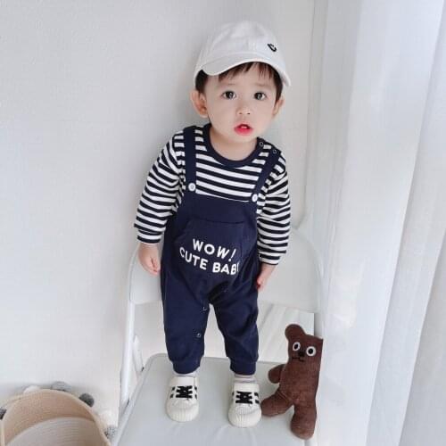 New Arrival Baby Boys Stitching Jumpsuit