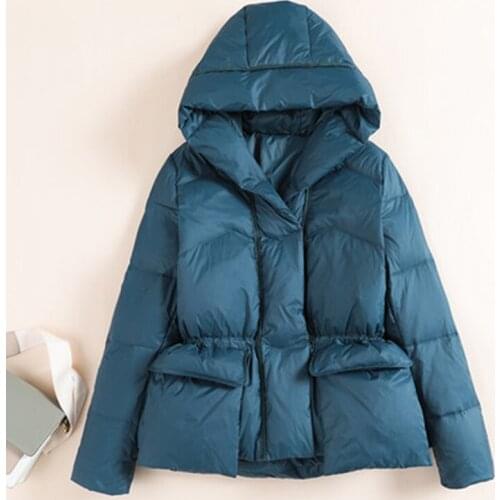 High quality fashion 90%white duck down jacket for women 2021 new Japanese autumn winter thin coat boutique clothing