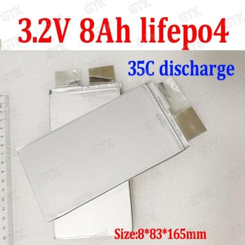 Power lifepo4 3.2v 8Ah lithium battery 35C 280A high rate for aircraft car Helicopter Farmland helicopter, fight drugs