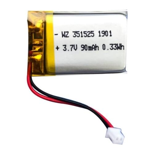 3.7V polymer lithium battery 351525-90mah Bluetooth headset e-book smart wearable rechargeable battery