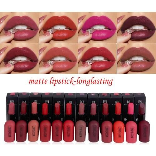 Matte Lipstick Moisturizes Waterproof Lasting Velvet Lip Gloss Lasting Non-stick Sexy Colors Lip Set Cosmetic