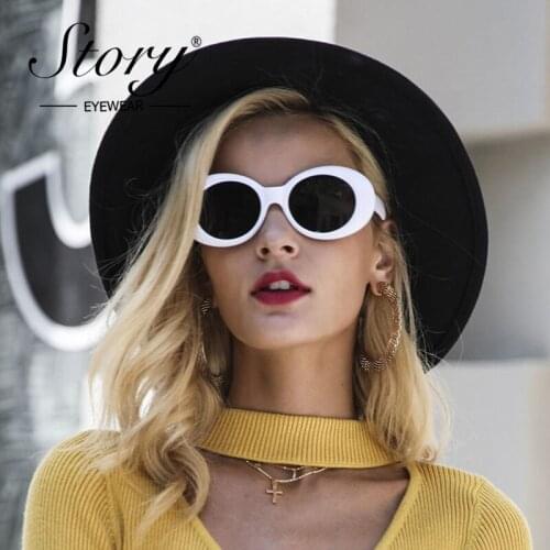 STORY 2018 Brand Kurt Cobain Sunglasses Men Women Oval Goggles Sunglasses Retro Oval Sun Glasses UV400 Design Womens Glasses