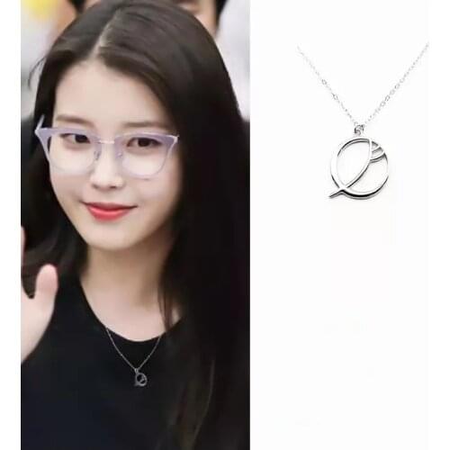 IU same Del luna hotel drama round Lee Ji Eun Moon Necklace fashion chain jewelry Valentines Day Gift
