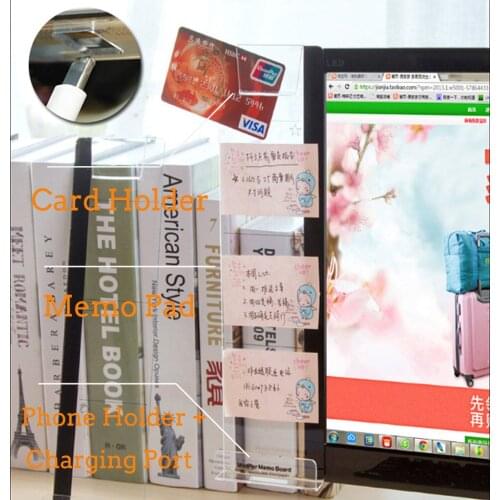 Computer Monitor Screen Memo Board Pads Side Panel Sticky Reminder Holders Message Memo Notes Board Phone Holder