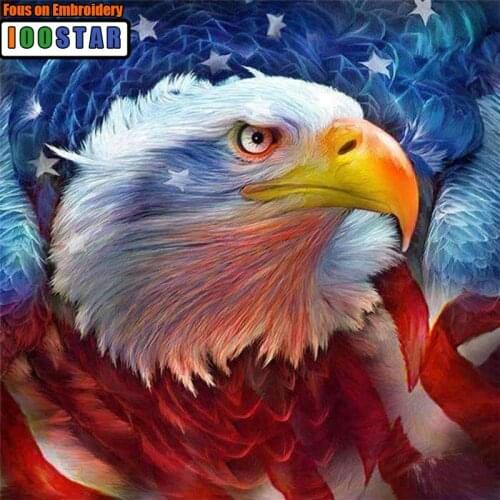 Full Square/Round Diamond 5D DIY Diamond Painting "American Eagle" 3D Embroidery Cross-stitch Rhinestone Mosaic Home Decoration