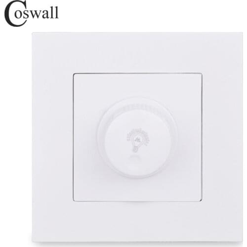 COSWALL Dimmer Regulator For LED Bulb / Incandescent Lamp PC Panel Wall Light Switch 16A 15~300W Brightness Adjustable E20 Serie