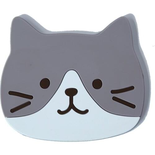 PVC Silicone CoasterHigh Quality Tea Coaster Cup Holder Mat Kitchen Accessorieinsulation Pad Non-slipmat Cat Cute Coaster