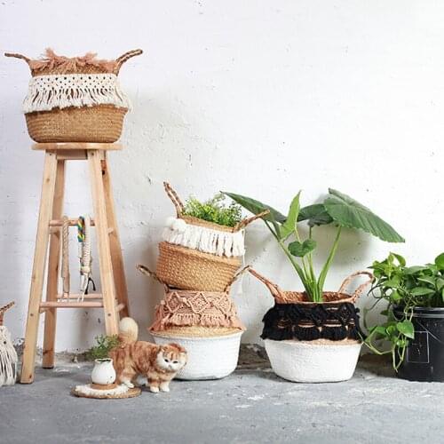 Nordic Hand-woven Pendants Creative Basket Decoration Home Decoration Tapestry Basket Decoration Tapestries