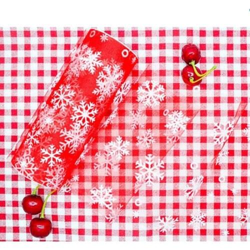 Snowflake Printed Organza Tulle Rolls For Christmas Sewing Mesh Fabric DIY Tutu Skirt Organza Birthday Party Wedding Decoration