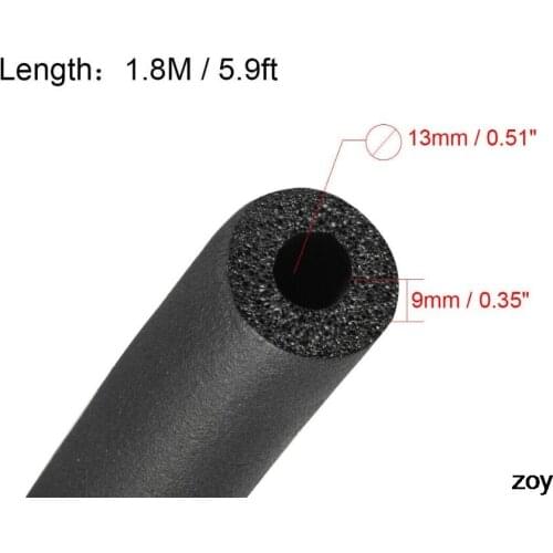 Foam Hose 4/8" x 3/8" Air Conditioner Heat Insulation Pipe Black 6 Foot Length