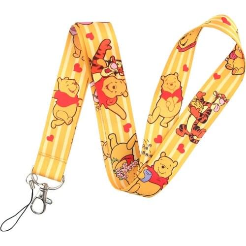 Winnie the Pooh Mobile Phone Strap Party Decor Disney Tigger Piglet Neck ID card Holders key camera Hang Rope Accessories Decor