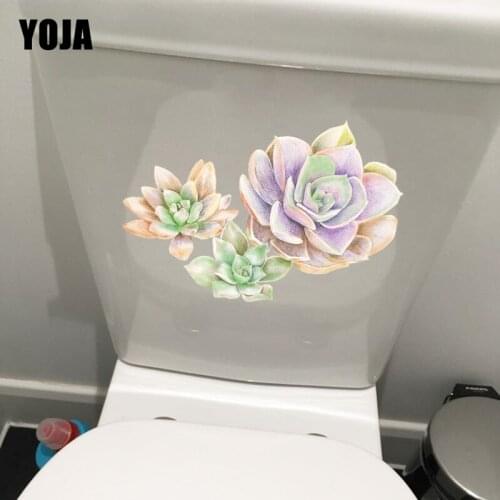 YOJA 22.8*15.6CM Potted Plants Toiltte Decor Toilet Seat Stickers Home Wall Decals T1-0354
