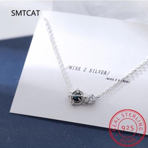 925 Sterling Silver Crystal Planet Charm Bracelet &Bangle For Women Wedding Jewelry Party Pulseras Mujer