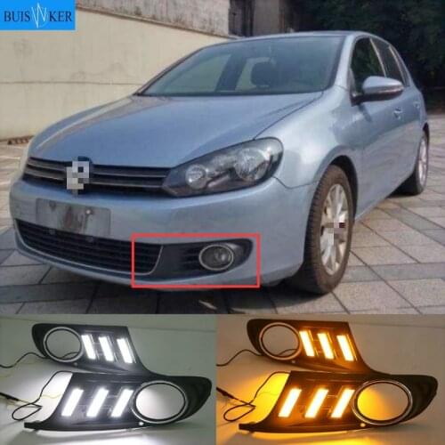 1pair For Volkswagen Golf 6 Golf6 MK6 09-13 Daytime Running Light LED Indicator Light DRL Bumper Front fog lamp