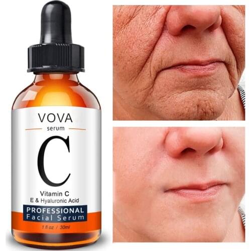 1 Pcs Organic 30ML Vitamin C Serum Anti-Aging Shrink Pore Hyaluronic Acid Face Serum Whitening Moisturizing Skin Care Tools