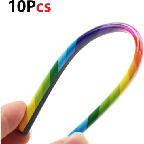10PCS Universal Car Accessories DIY Car Interior Air Conditioner Outlet Vent Grille Chrome Decoration Strip Colorful Car Styling