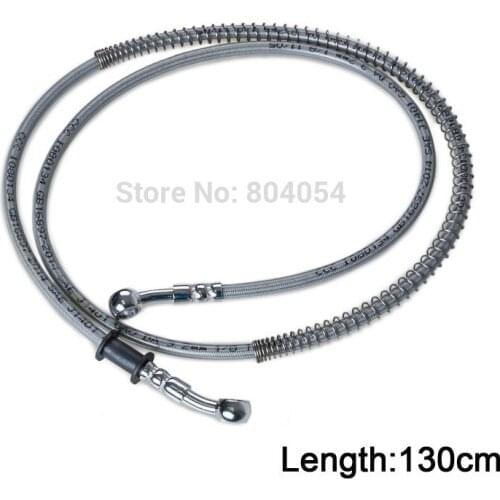 130cm/52" Universal Motorcycle Brake Oil Hose Line Pipe Banjo Hydraulic Reinforced Stainless Steel Braided Fit ATV Dirt Pit Bike