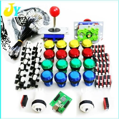 2 Player DIY Arcade Parts Bundles Kit With Joystick,Push button,Microswitch,USB To Jamma Arcade Control Board Arcade Spare Parts