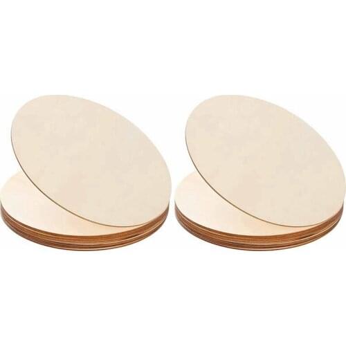 20PCS Natural Wood Pieces Slice Round Unfinished Wooden Discs For Crafts Centerpieces DIY 10Inch & 7.9Inch