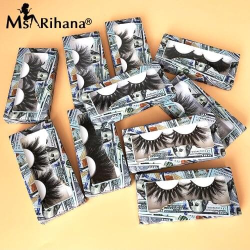 25MM Mink Lashes Fluffy Wholesale Bulk 5D False Eyelashes Box Package 8D Magnetic Eyelashes Money USD Dollar Eyelash Boxes Case