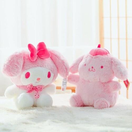 28Cm Kawaii Mymelody Pompom Purin Sanrio Plush Doll Cartoon Stuffed Animal Soft Cute Pillow Decoration Toys for Girls Gift