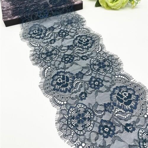 3y/lot 17cm Teal Blue Golden Eyelash Lace trim Skirt Hem Underwear Sewing Craft DIY Apparel Fabrics Lace Lingerie Bjd Shimmer