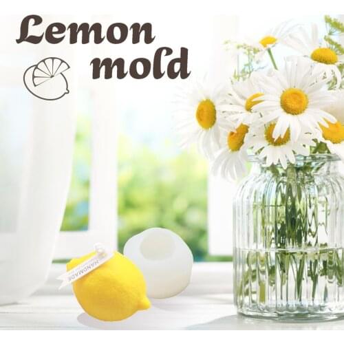 3D Lemon Candles Silicone Mold DIY Fruit Shape Soap Making Chocolate Mousse Pastry Baking Candle Lotion Mould Decor for Home