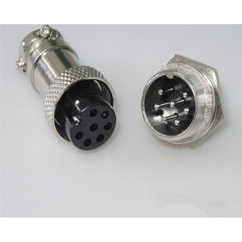 5 set Aviation Plug Male Female Panel Metal Wire Connector 7 Pins 16mm GX16-7P