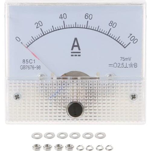 85C1 Ammeter DC Analog Current Meter Panel Mechanical Pointer Type 1/2/3/30/50/100A 50/100/200/500mA