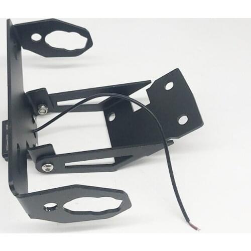 Motorcycle Frame License Bracket Aluminium with LED Light For Kawasaki Ninja 650 Z650 2017 -2019